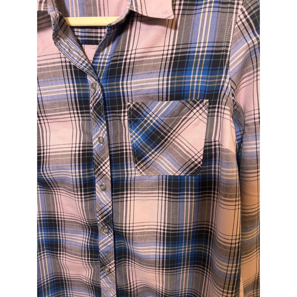 Eddie Bauer Classic Fit Plaid Flannel Button Up Shirt Womens Medium Gorpcore - Picture 6 of 8